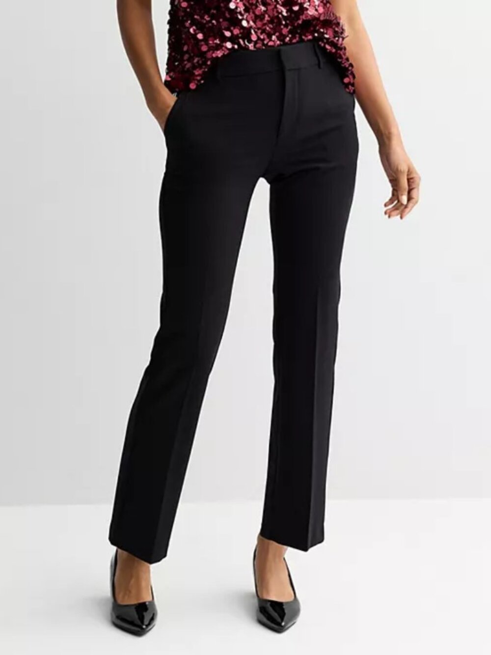 NINE WEST Women's Size 4 Long Tall Barely Bootcut Pant in Black Career Business